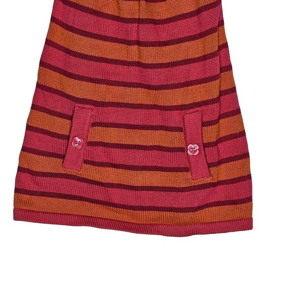 Gymboree FALL HOMECOMING Pink‎ Orange Striped Sweater Jumper Dress 4T - Picture 3 of 4